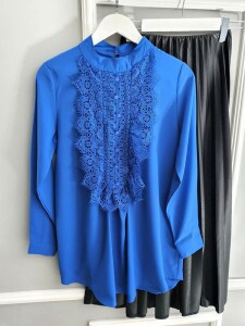 ELCEJA ÖNÜ GÜPÜRLÜ GÖMLEK 23346-14-SAKS - 