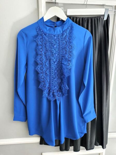 ELCEJA ÖNÜ GÜPÜRLÜ GÖMLEK 23346-14-SAKS - 1
