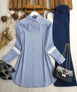 ELIQ KOL DANTEL ŞERİTLİ TUNİK B2-1-5329-10-MAVİ - 