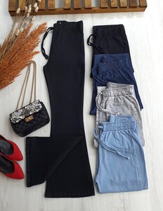 ELPA BELİ LASTİKLİ İSPANYOL PAÇA KOT PANTOLON A6-5-6031-01-SİYAH - 