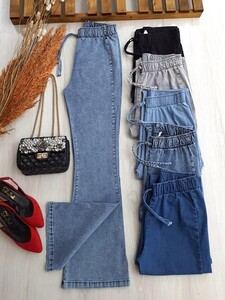 ELPA BELİ LASTİKLİ İSPANYOL PAÇA KOT PANTOLON A6-5-6031-69-KAR MAVİ - 