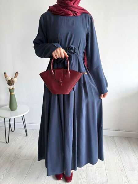 ELTAS BELİ BAĞCIKLI PİLELİ ELBİSE B5-1-2415-12-LACİVERT - 1