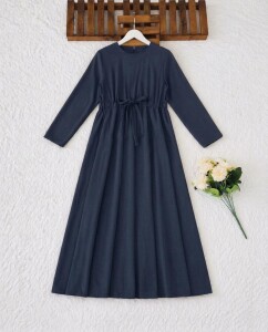 ELTAS BELİ BAĞCIKLI PİLELİ ELBİSE B5-1-2415-12-LACİVERT - 