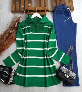 EPES ÇİZGİLİ YAKALI TRİKO TUNİK A7-2-8079-54-BENETTON - 