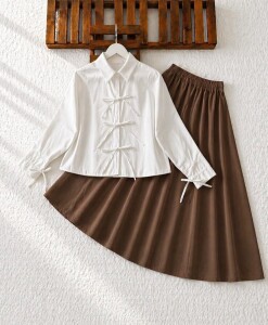 EWYİ KOL VE ÖN BAĞICIK DETAYLI GÖMLEK 5724-20-BEYAZ - 