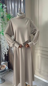 FASEL OMUZ DÜĞMELİ ÇAPRAZ KESİM ETEKLİ TAKIM B11-4-1506-34-BEJ - 