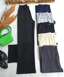 FELP BELİ LASTİKLİ DİKİŞ DETAYLI MUADİL PANTOLON C12-6050-01-SİYAH - 