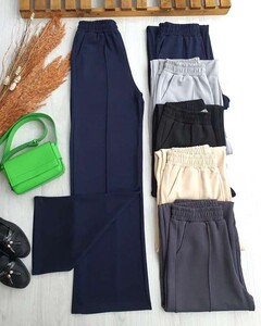 FELP BELİ LASTİKLİ DİKİŞ DETAYLI MUADİL PANTOLON C12-6050-12-LACİVERT - 