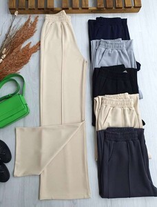 FELP BELİ LASTİKLİ DİKİŞ DETAYLI MUADİL PANTOLON C10-6050-34-BEJ - 