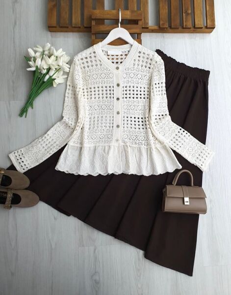 FENS ALTI GÜPÜRLÜ DOKUMA HIRKA 8207-50-KEMİK - 1