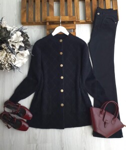 FOCSE GOLD DÜĞME SAKAL İPLİK KISA KAP 8175-01-SİYAH - 