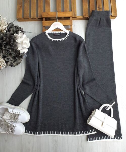 FOLEM PİYANO DESENLİ TRİKO TAKIM A3-2- 8148-58-FÜME - 1