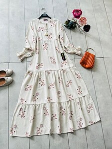 FOYES KAT KAT PÜSKÜLLÜ KETEN ELBİSE A10-4-2248-16-GÜL - 1