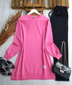 FOYL ÇAPRAZ DİKİŞLİ ARMALI TUNİK B10-3-5459-47-PEMBE - 