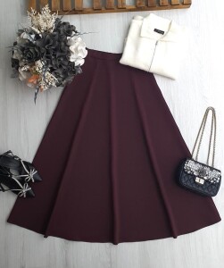 GAGYE BELİ LASTİKLİ KİLOŞ SUKUBA ETEK A9-2-6088-04-BORDO - 