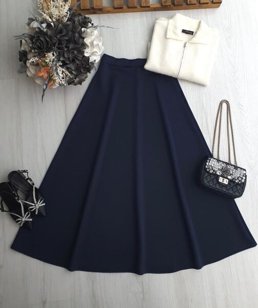 GAGYE BELİ LASTİKLİ KİLOŞ SUKUBA ETEK A9-2-6088-12-LACİVERT - 1