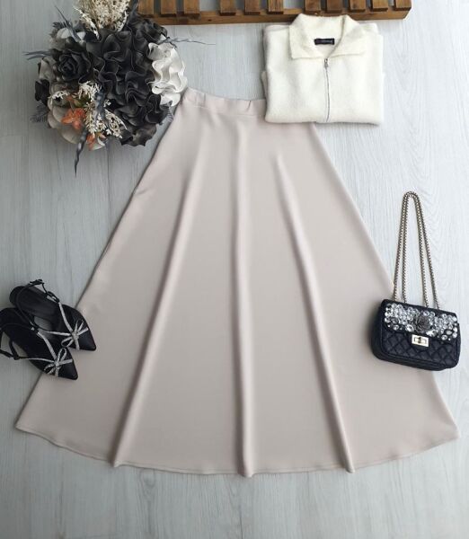 GAGYE BELİ LASTİKLİ KİLOŞ SUKUBA ETEK A9-2-6088-34-BEJ - 1