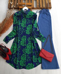 GALZA GÜL DESENLİ GÖMLEK TUNİK C4-5286-54-BENETTON - 