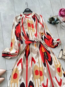 GÖKTO ÖNÜ DÜĞMELİ KEMERLİ HAKİM YAKA ELBİSE A10-4-2262-03-KIRMIZI - 2