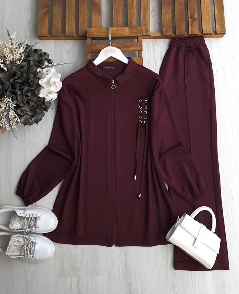 GOLFE ÖNÜ BAĞCIKLI MUADİL İKİLİ TAKIM 1692-04-BORDO - 1