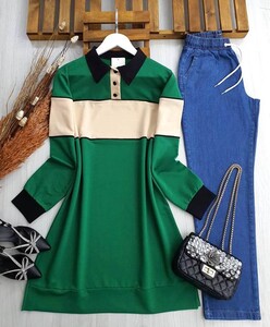 GOYVA GÖMLEK YAKA DÜĞMELİ TUNİK C2-5371-54-BENETTON - 