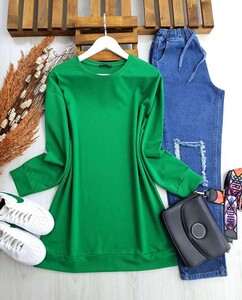 HALLE DÜZ TUNİK C1-5249-54-BENETTON YEŞİLİ - 