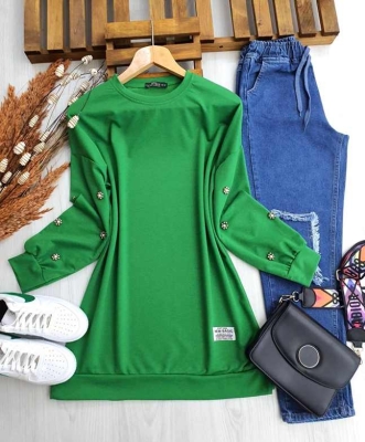 HALLES KOLU İNCİLİ TUNİK C1-5231-54-BENETTON - 