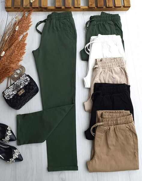 HAZİ DOUBLE PAÇA BELİ LASTİKLİ GABARDİN PANTOLON C8-6048-09-HAKİ - 1