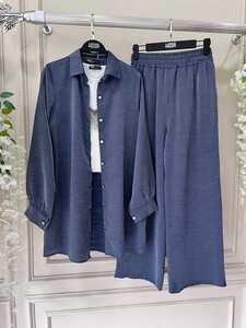 HELA SİMLİ DOKULU İKİLİ TAKIM C12-1522-12-LACİVERT - 