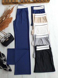 HEPN BELİ ŞERİTLİ PALAZZO PANTOLON B10-5-23348-12-LACİVERT - 1