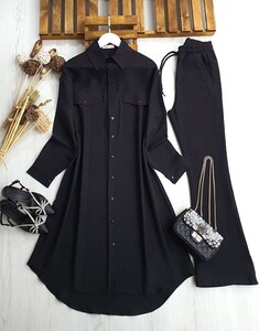 HEPY TAM BOY SALAŞ KETEN TUNİK A9-4-5411-01-SİYAH - 