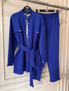 HESBE HAKİM YAKA ÖNÜ DÜĞMELİ İKİLİ TAKIM B11-1-1505-14-SAKS - 