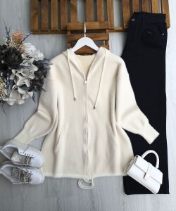 HEVAZ ÖNÜ FERMUARLI KAPŞONLU SAKAL İPLİK KAP 3219-50-KEMİK - 1