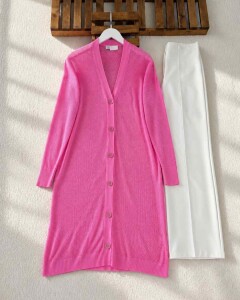 HEYAN ÖNÜ DÜĞMELİ FİLE HIRKA C8-3144-47-PEMBE - 