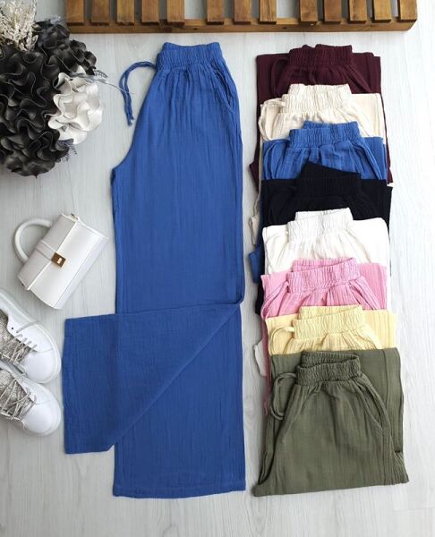 HEYN BELİ LASTİKLİ İPLİ MÜSLİM BOL PANTOLON C8-6072-11-İNDİGO - 1