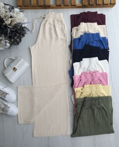 HEYN BELİ LASTİKLİ İPLİ MÜSLİM BOL PANTOLON C8-6072-34-BEJ - 1