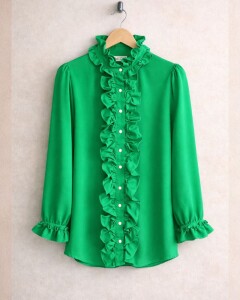 HOFN YAKA VE ÖN FIRFIRLI GÖMLEK A10-2-23258-54-BENETTON - 1