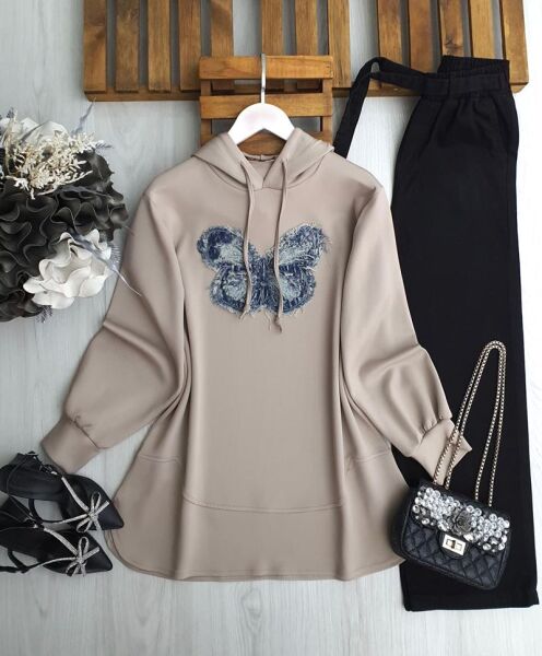 HÖNEF KOT KELEBEKLİ RAHAT KALIP TUNİK 5645-22-TAŞ - 1