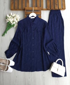 HÖNW ÇİFT CEP KAPAK JAKAR İKİLİ TAKIM 1756-12-LACİVERT - 1