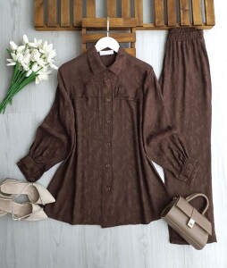 HÖNW ÇİFT CEP KAPAK JAKAR İKİLİ TAKIM 1756-37-KAHVE - 1