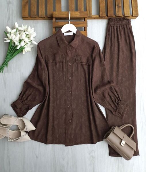 HÖNW ÇİFT CEP KAPAK JAKAR İKİLİ TAKIM 1756-37-KAHVE - 1