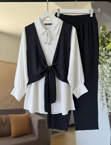 HUFA FONKSİYONEL BAĞLAMALI BOLEROLU ÜÇLÜ TAKIM A10-2-1643-01-SİYAH - 1