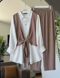 HUFA FONKSİYONEL BAĞLAMALI BOLEROLU ÜÇLÜ TAKIM A10-2-1643-25-VİZON - 1