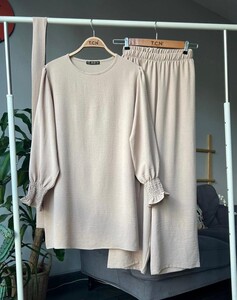 HUSA KOL GİPELİ KEMERLİ AYROBİN TAKIM A10-2-1466-34-BEJ - 