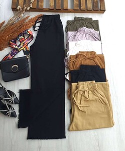 KAHAX GABARDİN PÜSKÜLLÜ BOL PANTOLON C3-6030-01-SİYAH - 