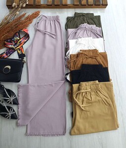 KAHAX GABARDİN PÜSKÜLLÜ BOL PANTOLON C5-6030-32-LİLA - 