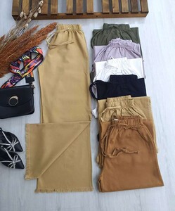 KAHAX GABARDİN PÜSKÜLLÜ BOL PANTOLON C3-6030-48-BİSKÜVİ - 