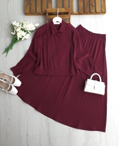 LUVYES ÖNÜ NEVRULU CUPRA ETEKLİ TAKIM A3-4-1724-04-BORDO - 1