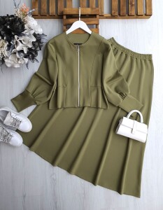 KALYEL MANŞETLİ BALON KOL ETEKLİ TAKIM A5-5-1699-07-YEŞİL - 1