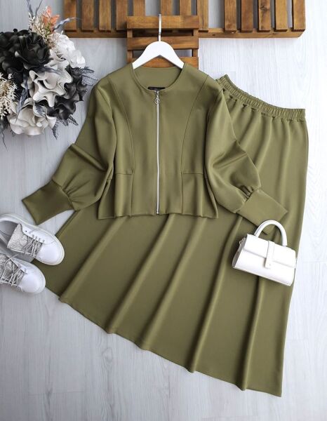 KALYEL MANŞETLİ BALON KOL ETEKLİ TAKIM A5-5-1699-07-YEŞİL - 1